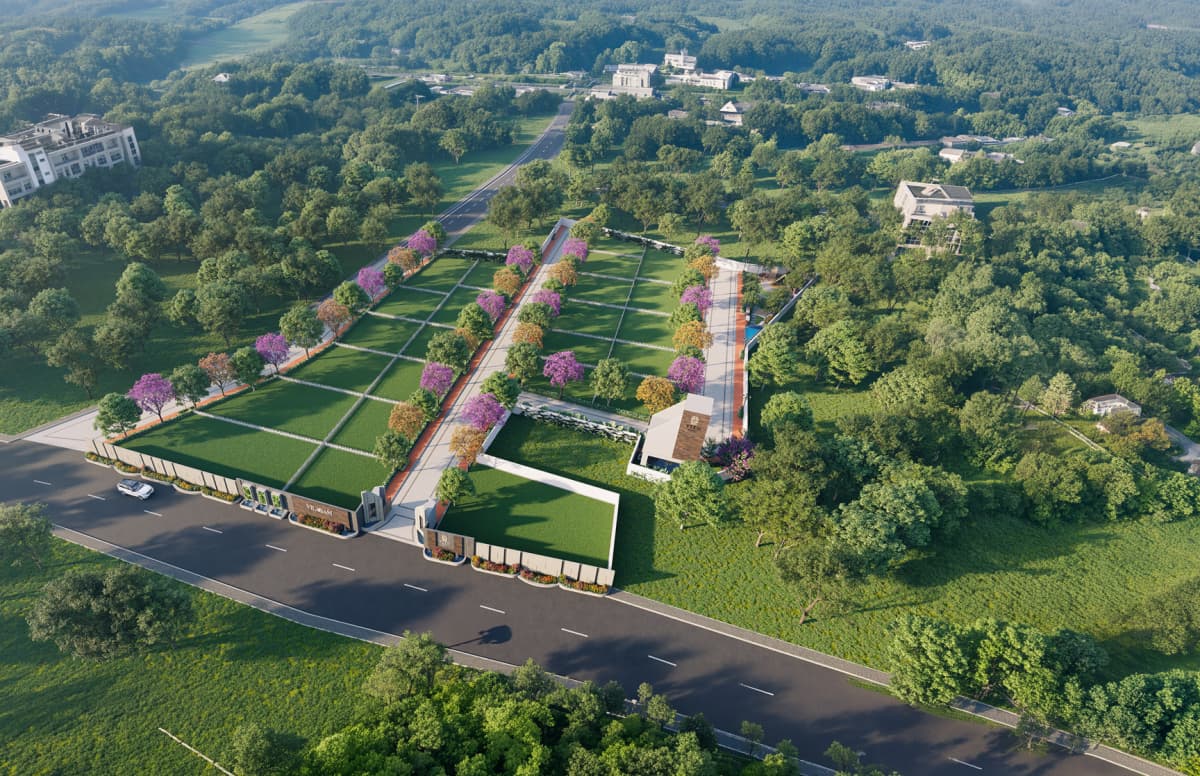 Vilasam luxury villa plots aerial view